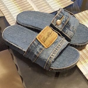 Custom made denim sandals