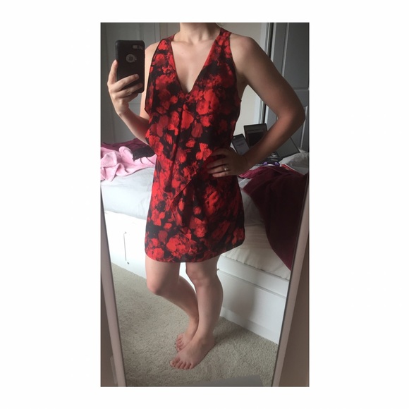 Red and Black Floral Dress - Picture 2 of 2