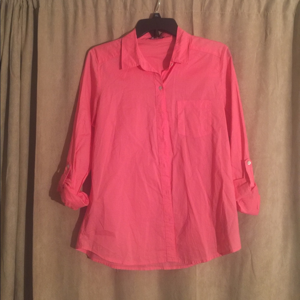 Pink Button Down by Forever 21 Size Medium
