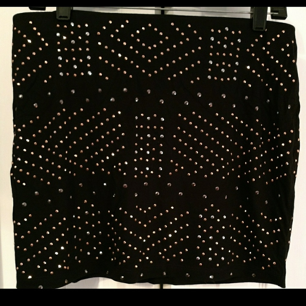 Black Studded Express Skirt