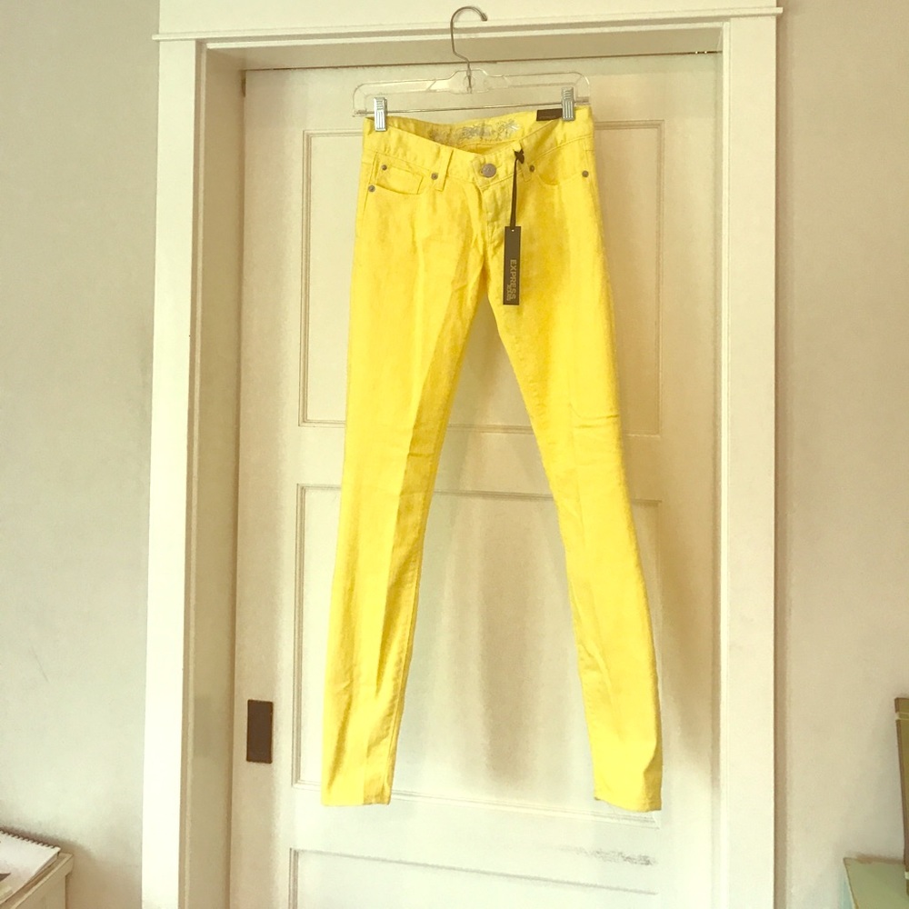 Yellow express jean / legging new with tags
