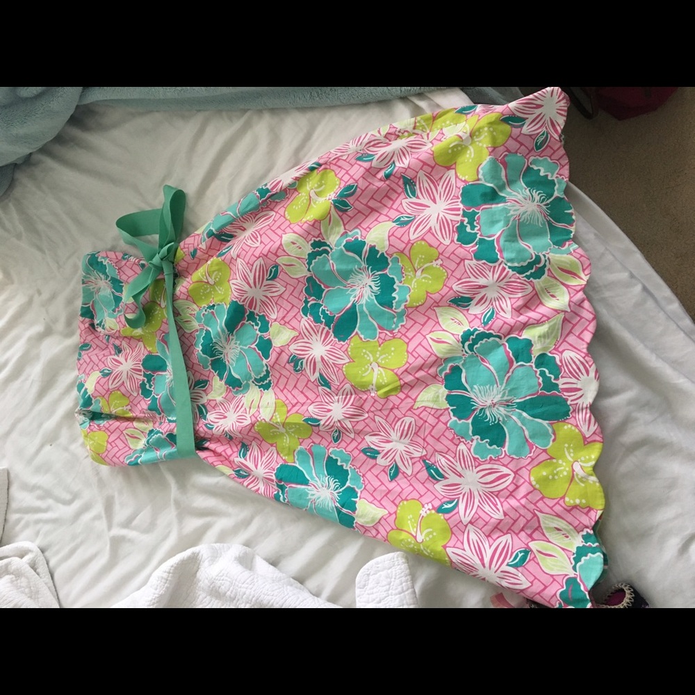 Lilly Pulitzer scalloped strapless dress