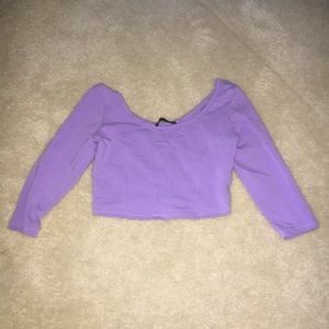 Long sleeve purple crop top