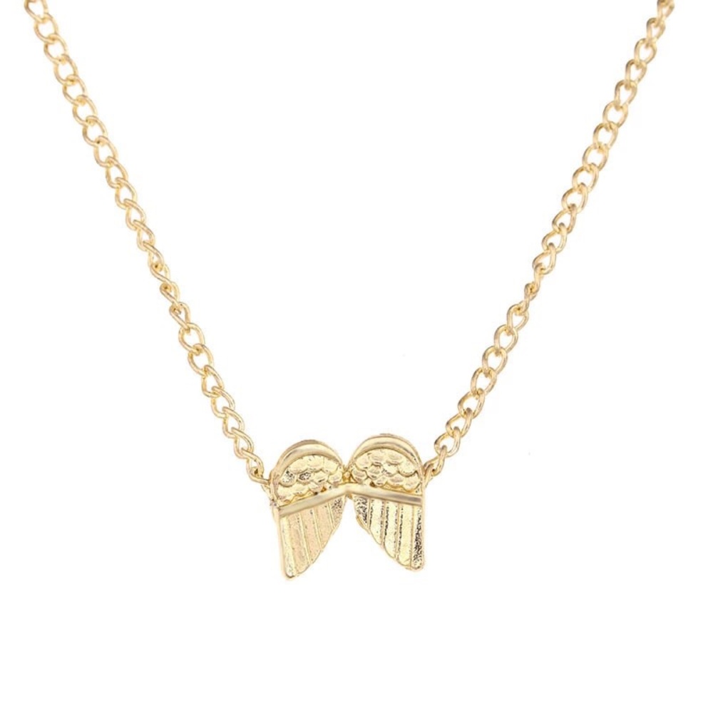 π CLEARANCE π Gold Guardian Angel Wings Necklace - Picture 2 of 2