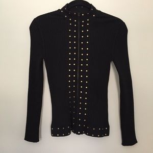 Tracy M • Black zip up cardigan