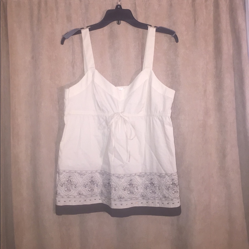 Cream & Brown Top by Ann Taylor Size 8P