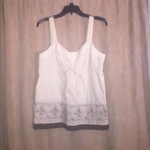 Cream & Brown Top by Ann Taylor Size 8P