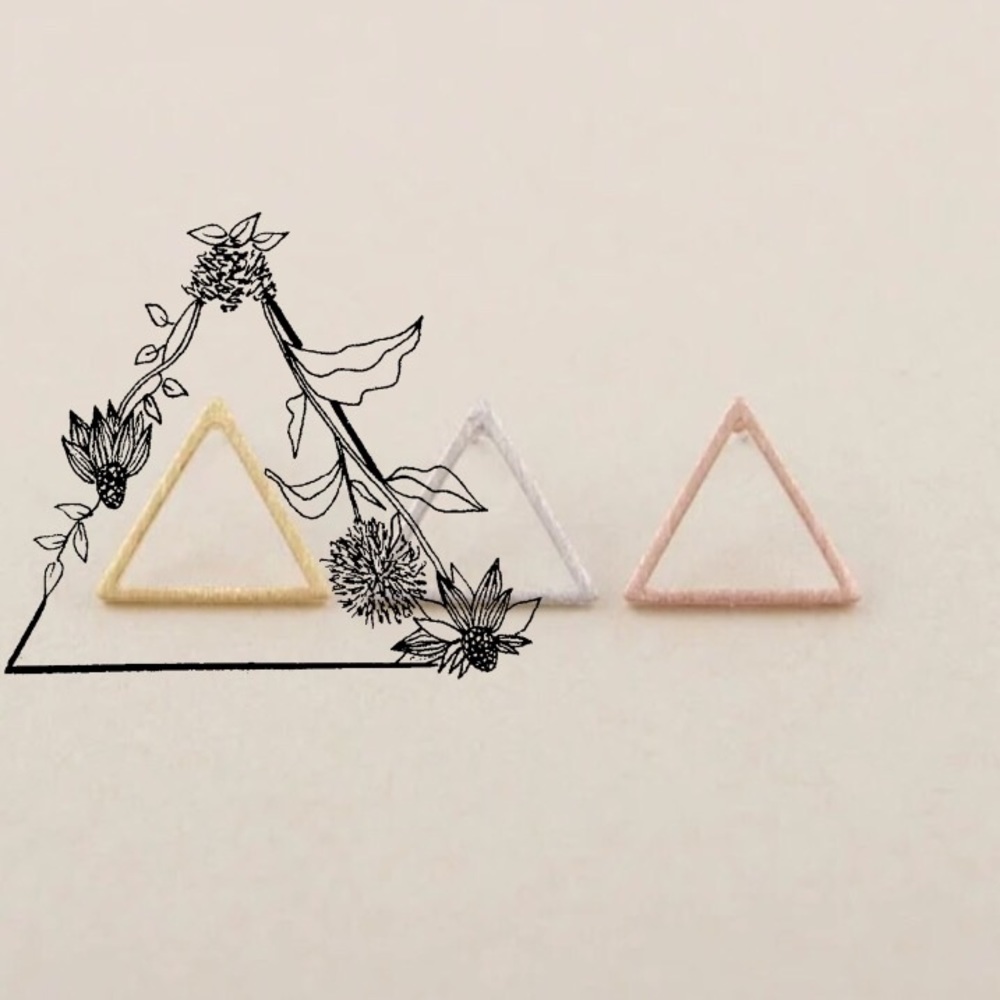 Triangle Earrings, Gold