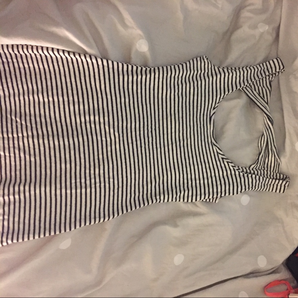 Striped body con with cute back
