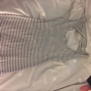 Striped body con with cute back