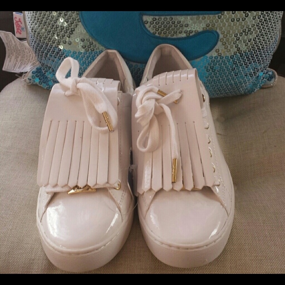 Michael Kors Kiltie Keaton white sneakers..