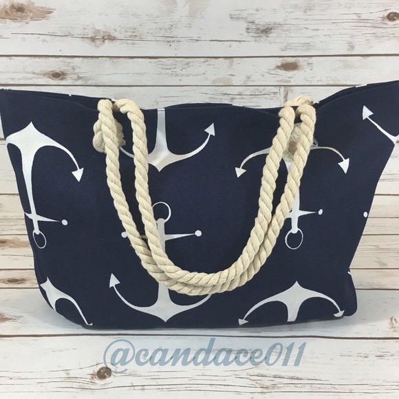 ⭐️5 STAR rated!⭐️ Anchors Away Canvas Tote Bag⚓️ - Picture 3 of 6