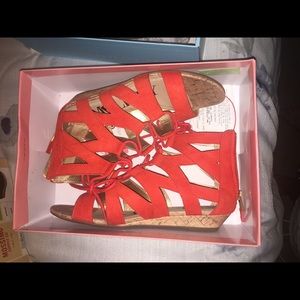 Red orange sandals