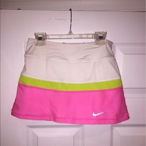 Nike striped Dri-fit neon tennis skort skirt