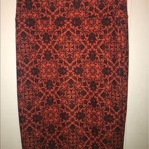 LuLaRoe Cassie Small Orange and Black