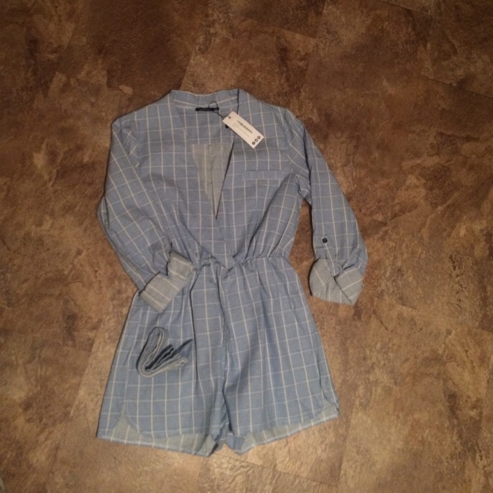 Plunge neck romper