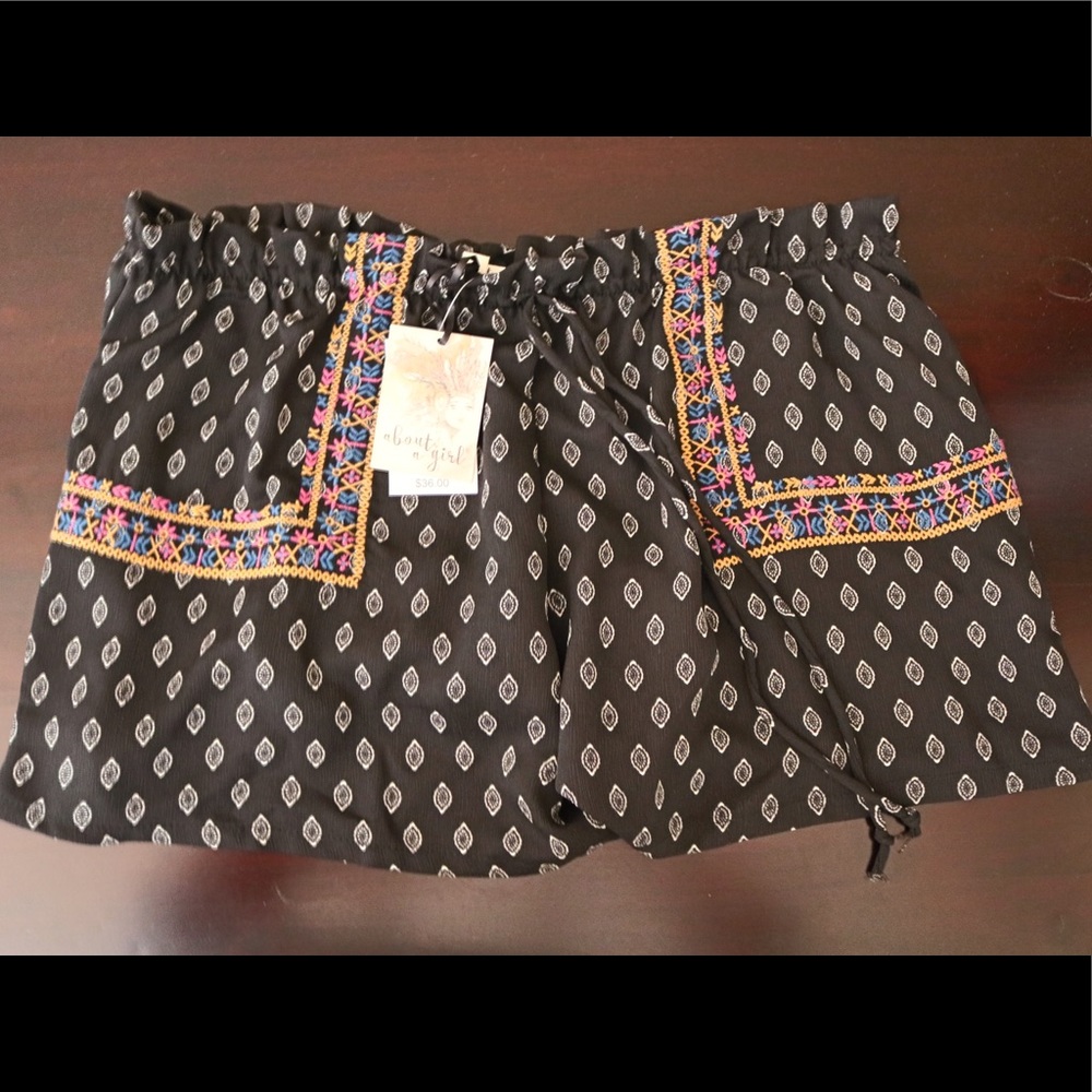 Boho Black Shorts
