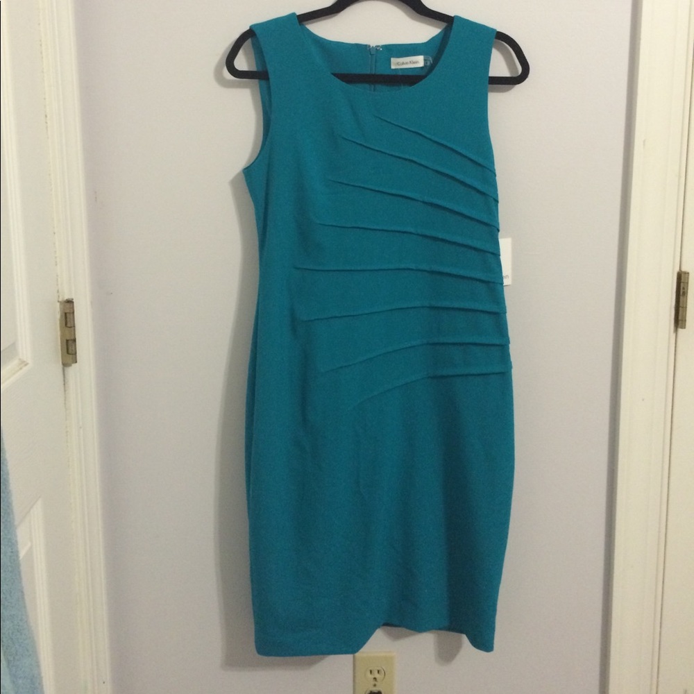 NWT Blue Bodycon Formal Sleeveless Tank Dress
