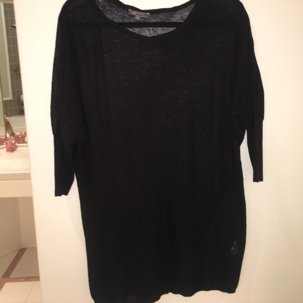 Vince long sheer black t shirt
