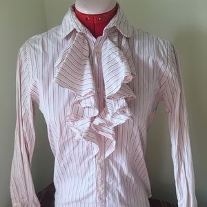 Ralph Lauren Ruffle Button Up Shirt Size 8