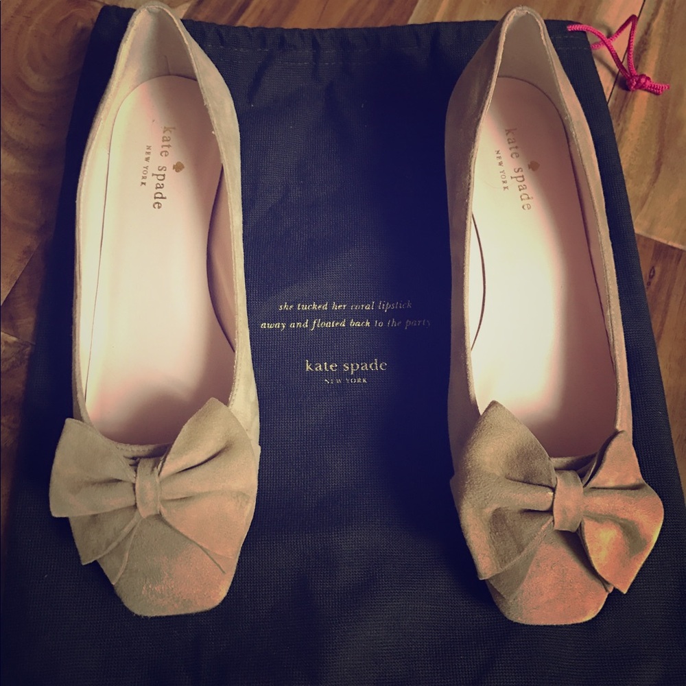 Kate Spade Molly suede low-heel bow pump.