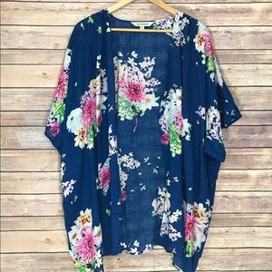 Blue floral kimono