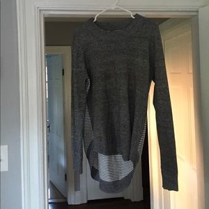 High low sweater gray and cream