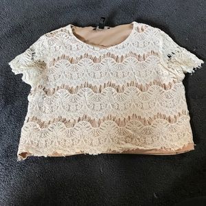 White lace crop