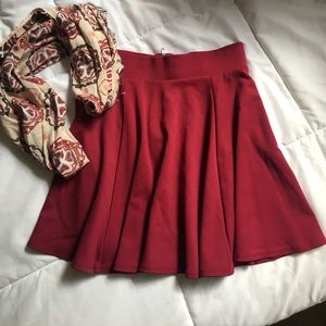 TRADED💕Maroon Skater girl pleated Mini Skirt!