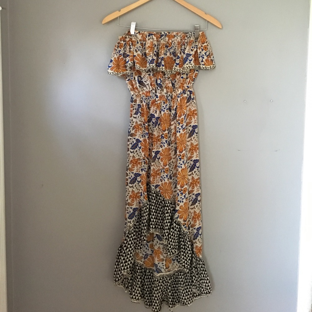 Strapless fun and flirty summer high low dress