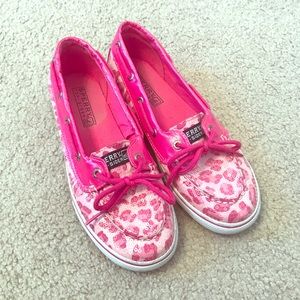 Pink Cheetah Print Sperry Shoes