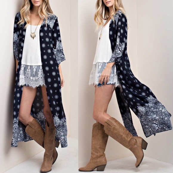 BETH Long Light Cardi - WHITE mix - Picture 5 of 6