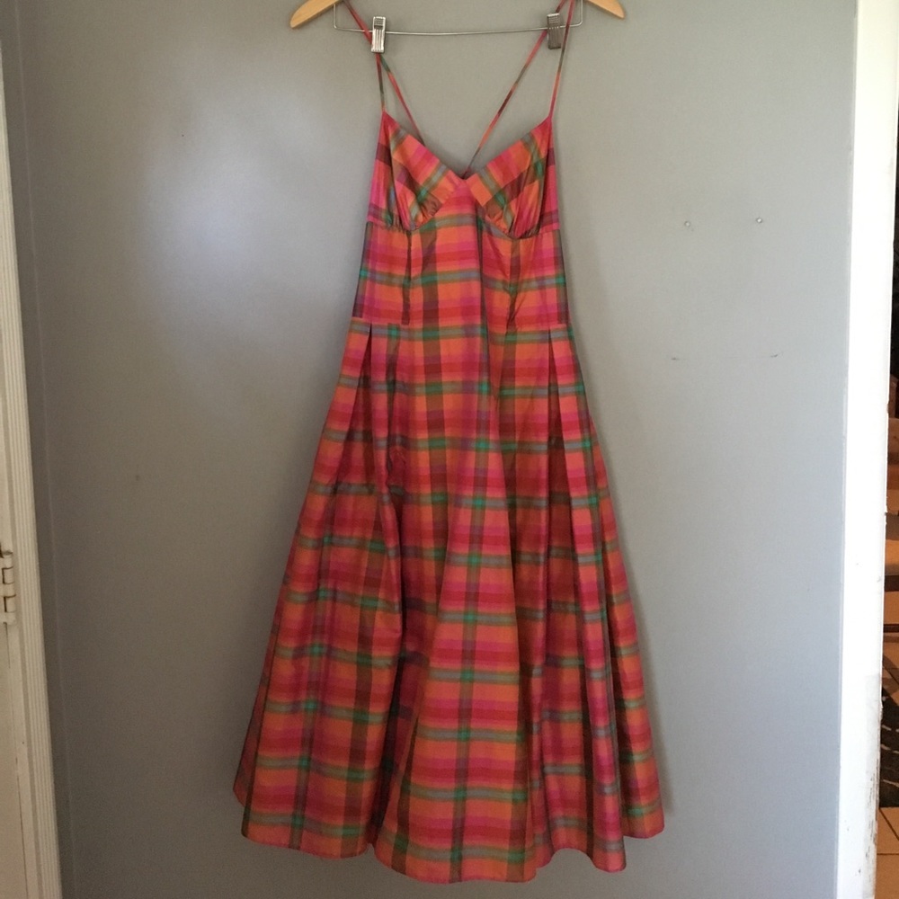 Silk Summer plaid Isaac Mizrahi Dress
