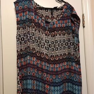 NWOT New Directions Tribal Print Sleeveless Blouse