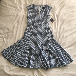 NWT Fun blue and white career dress