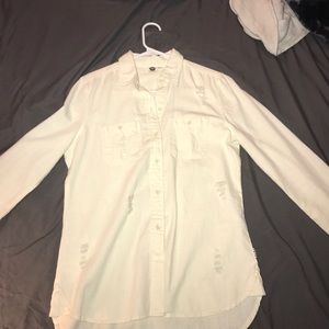 ROXY Button Down White Collared Shirt