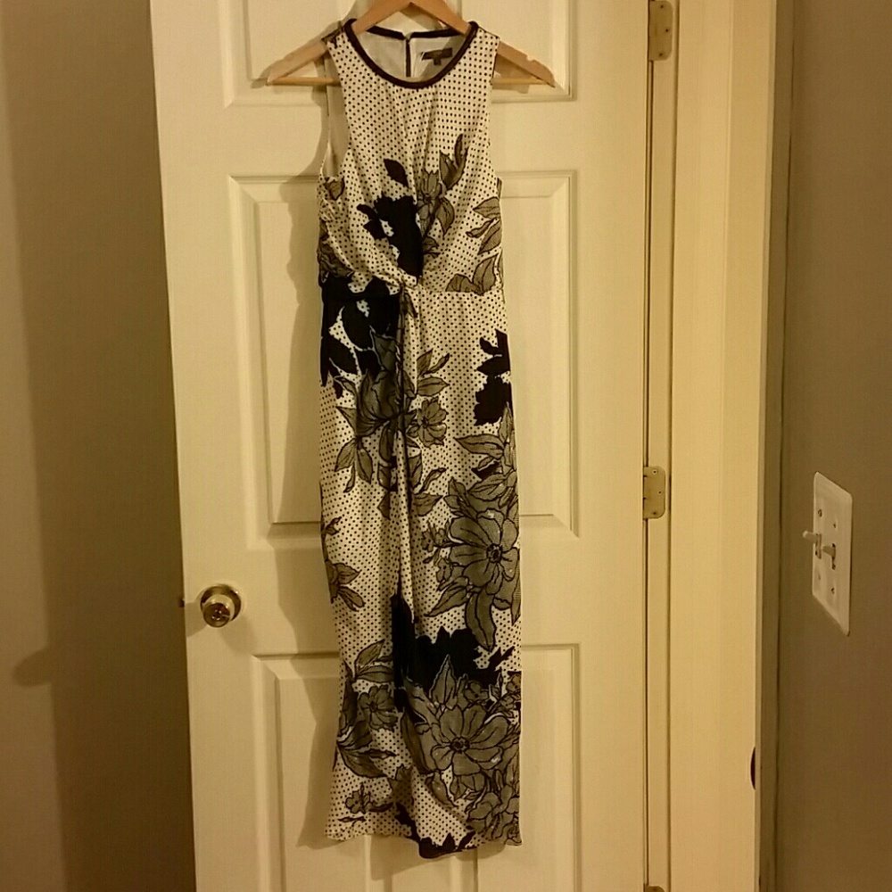 Black & White floral midi dress