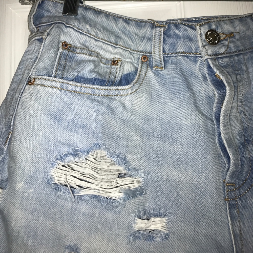 High waisted denim shorts
