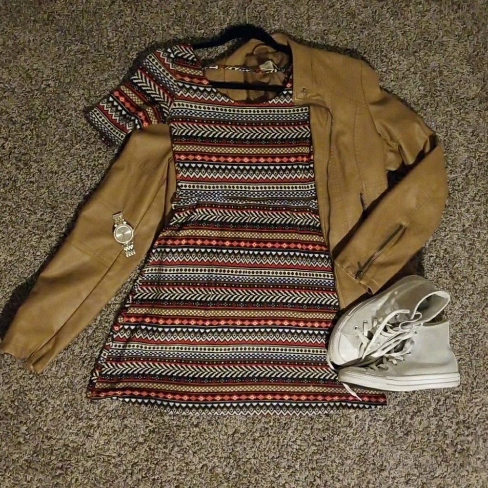 Patterned knit dress