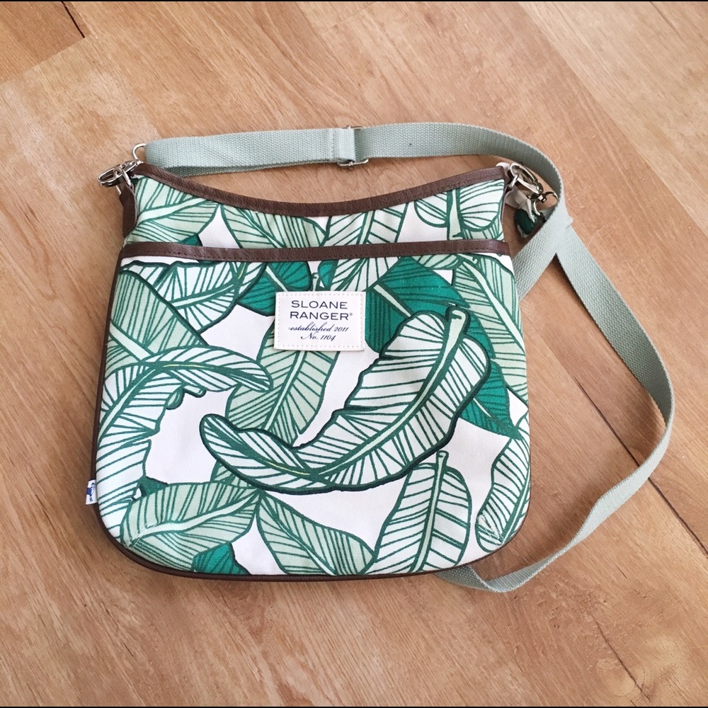 Banana leaf print crossbody bag