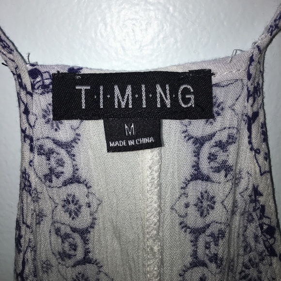 Navy and White Print Racerback Tank - Picture 4 of 5