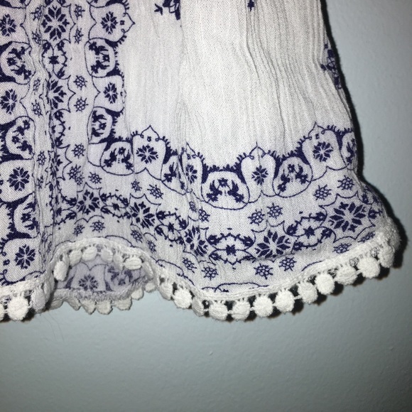 Navy and White Print Racerback Tank - Picture 3 of 5