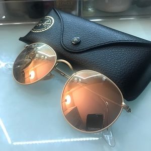 RAY BAN- authentic pink mirrored circular ray bans