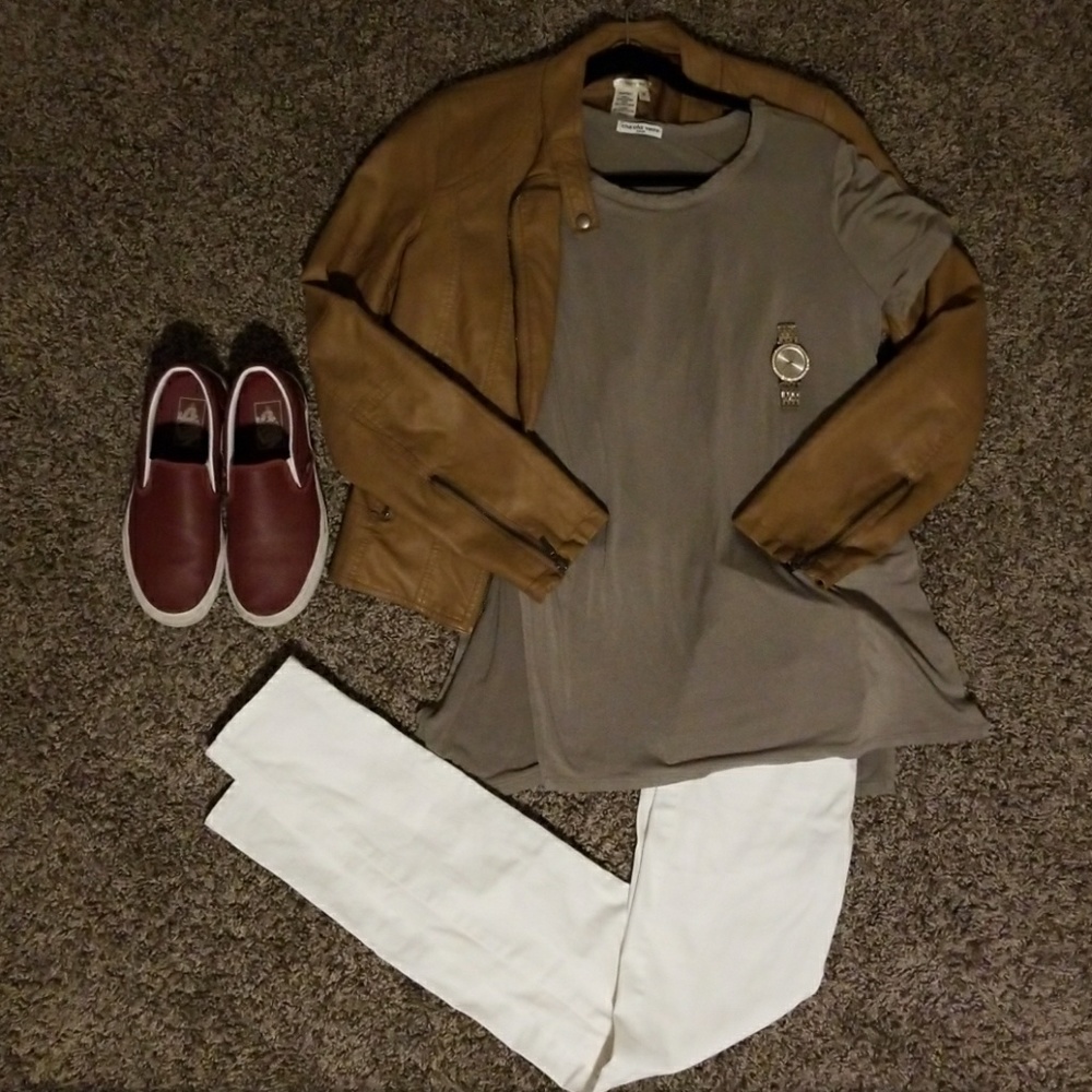 Brown leather jacket