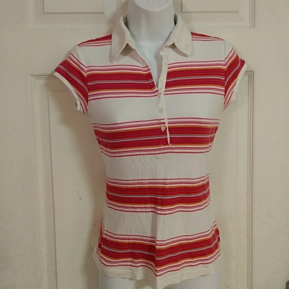 Pink striped collared shirt