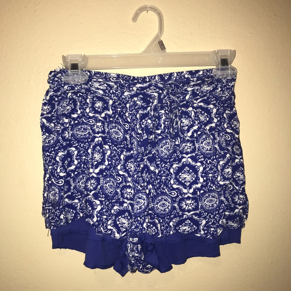 Paisley shorts with drawstring