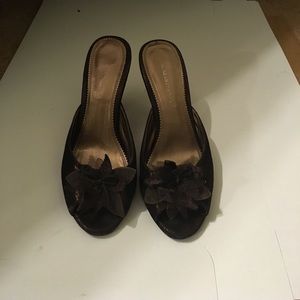 Odessa  chocolate sparkle suede heel