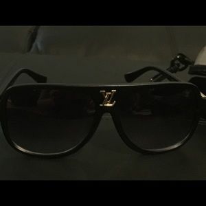 Louis Vuitton Black and Gold Sunglasses NWOT
