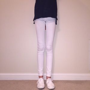 LN | High-waisted White Skinny Jeans