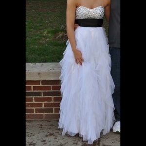 White prom dress from davids bridal